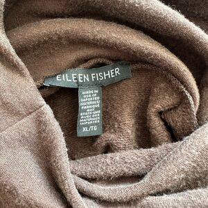 Eileen Fisher Chocolate Knit Febnel Neck Top